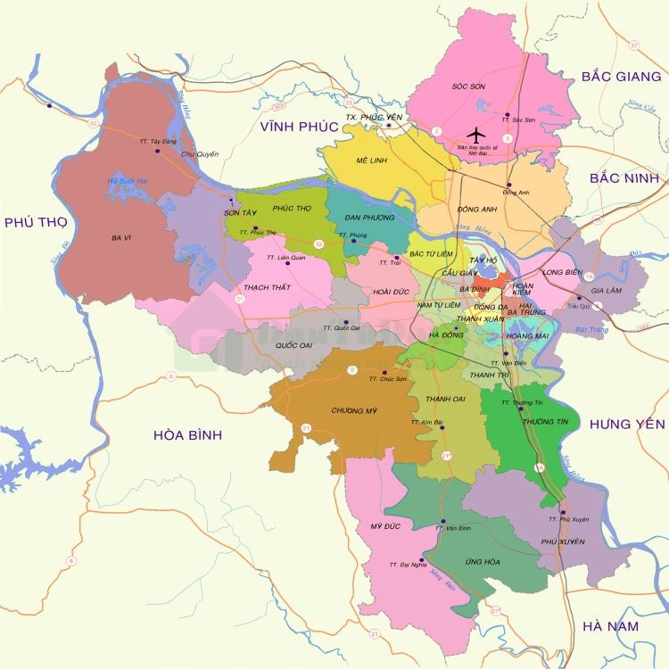 Bản đồ Hà Nội mới và chi tiết nhất 2022