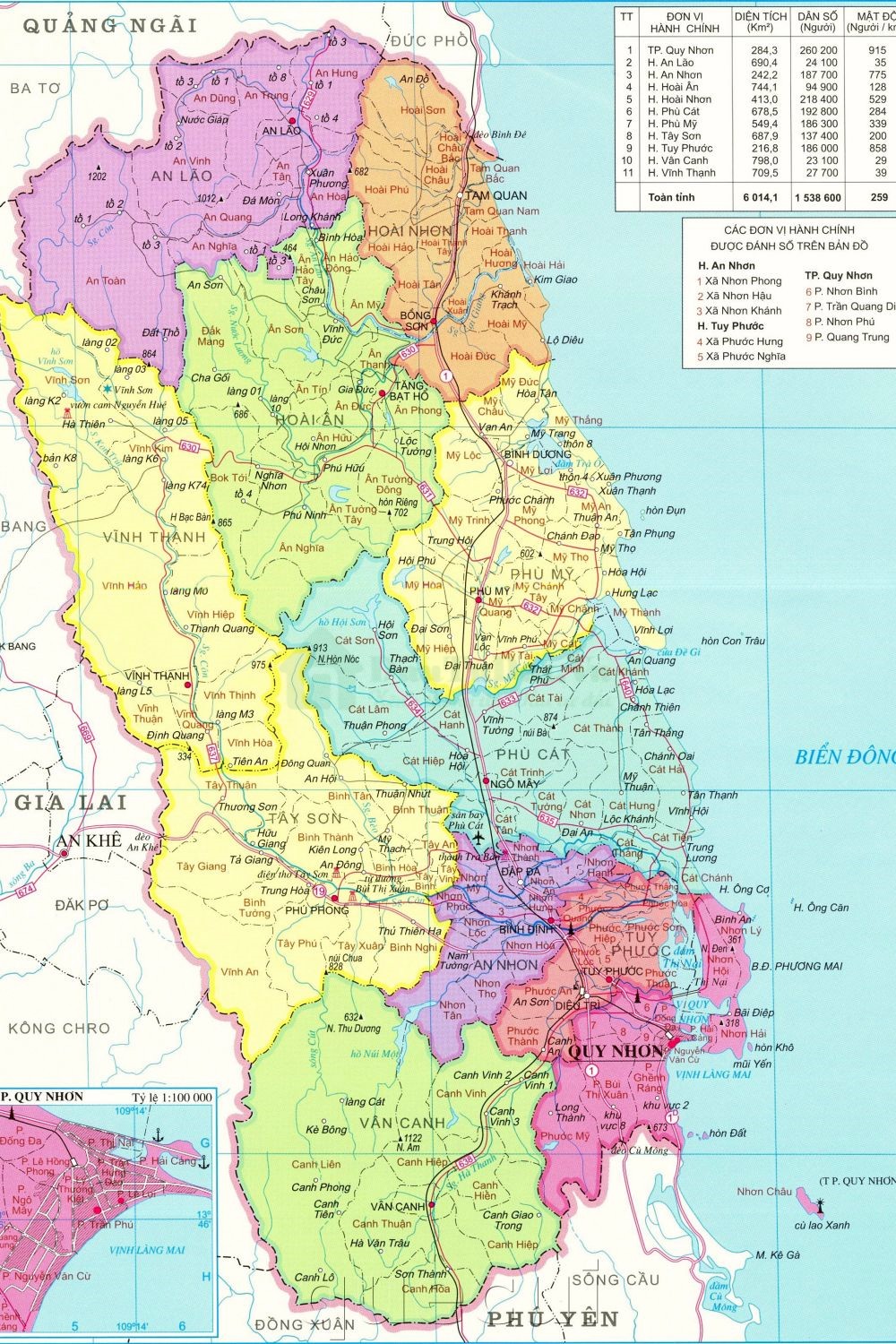 Bản đồ Bình Định 2022 sẽ giúp bạn có thêm thông tin về địa danh, các lễ hội truyền thống, cũng như các địa điểm du lịch nổi bật như Quy Nhơn, Tuy Phước, An Nhơn, hay Phú Mỡ.